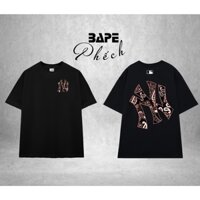 ÁO THUN MLB FLORAL VINTAGE BANDANA FORM RỘNG NAM NỮ UNISEX VẢI COTTON CAO CẤP 280GSM - BAPE PHẾCH