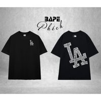ÁO THUN MLB LA DODGERS STRANGE FORM RỘNG NAM NỮ UNISEX VẢI COTTON CAO CẤP 280GSM - BAPE PHẾCH