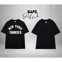 ÁO THUN MLB NEW YORK YANKEES BASIC FORM RỘNG NAM NỮ UNISEX VẢI COTTON CAO CẤP 280GSM - BAPE PHẾCH