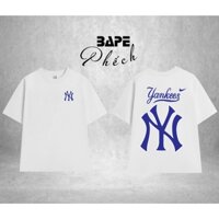 ÁO THUN MLB YANKEES XANH FORM RỘNG NAM NỮ UNISEX VẢI COTTON HAI CHIỀU CAO CẤP 280GSM - BAPE PHẾCH