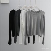 Áo thun modal tay ngắn dài cho phụ nữ, trang phục tập nhảy thoải mái, trang phục tập luyện Latin hiện đại, trang phục tập yoga