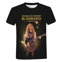 Áo thun mới nhất Colombia Shakira in 3D cho nam nữ unisex, áo thun oversized mùa hè, thời trang thoải mái, quần áo nhanh khô