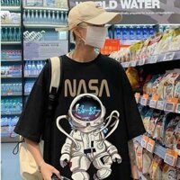 Áo Thun NA-SA Nam Nữ Ulzzang Unisex, Áo thun unisex  phông tay lỡ form rộng DISOUT nam nữ cotton ulzzang oversize - Đen - XLdưới 70kg