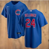 Áo thun nam 2023MLB Chicago Cubs Cody Bellinger màu xanh navy, áo thun chính hãng cho cầu thủ bóng chày