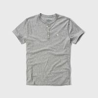 Áo thun nam Abercrombie & Fitch cổ trụ AF-H18 Iconic Jersey Henley Heather Grey