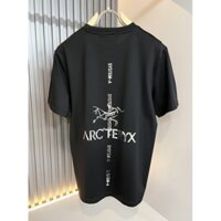 Áo thun nam ARCTERYX mới có lưng và tay ngắn in hình, Cotton dáng rộng vừa vặn thời trang