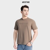Áo thun nam ARISTINO màu nâu, cổ tròn dáng suông nhẹ thoải mái vận động, thấm hút mồ hôi - ATS007AS0