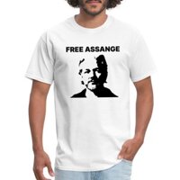 Áo thun nam Assange miễn phí Wikileaks Julian Assange Stencil