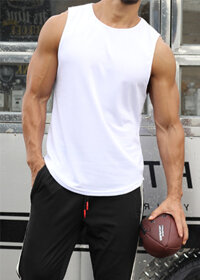 Áo thun Nam ba lỗ tập GYM thể thao - AT021 - Trắng - 2XL