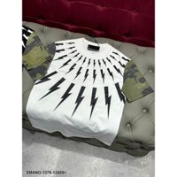 Áo Thun nam Barret cao cấp 2 màu chất cotton họa tiết tay rằn ri in hình tia set new