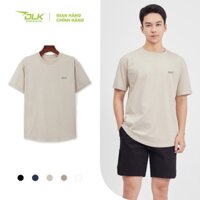 Áo Thun Nam Basic Vạt Lai Bầu Màu Kem DLK T-Shirt Cotton 100% Compact Cao Cấp 2 Chiều - DLK19