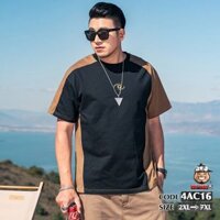 🔅Áo thun Nam BIGSIZE 80-150KG BÉO BẢNH BAO chất vải cotton mềm mại lên form phối màu nâu đen logo G.