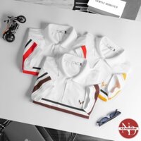 ÁO THUN NAM CÁ SẤU CỔ BẺ LOGO SỌC - N.D MENSWEAR