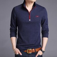 Áo thun nam cá sấu tay dài dây kéo SITAKI ATD06 - Xanh - L