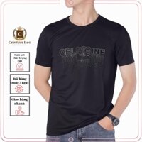 Áo thun nam cao cấp CRISTIAN LEO, chất thun lạnh đẹp, đính hạt kim tuyến, hoạ tiết nổi