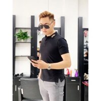 Áo Thun Nam Cổ Bẻ, Cổ trụ- Hoạ Tiết Cài Áo Chiếc Lá Ở Cổ