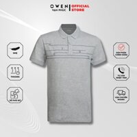 Áo thun nam cổ bẻ polo OWEN APV231383 phông ngắn tay kiểu dáng Body fit Màu sắc Xám melange nhạt Chất liệu CVC Spandex