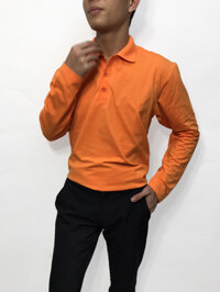 Áo Thun Nam Cổ Bẻ Tay Dài KING T02 Áo Polo Dài Tay Giữ Nhiệt - Màu cam - XL