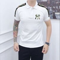 Áo thun nam cổ bẻ YN rằn ri sọc vai