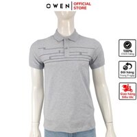 Áo thun nam có cổ bẻ polo OWEN APV231383 phông ngắn tay hàng hiệu cao cấp dáng body fit màu đen vải cotton mềm mát