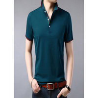 Áo Thun Nam Có Cổ Cổ Bẻ Phối Sọc Cao Cấp AT08 - ShopN6 Nhiều Màu - Xanh Rêu - XXL