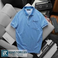 Áo thun nam có cổ cotton kẻ sọc phối túi cao cấp KENSTORE89 ATP025