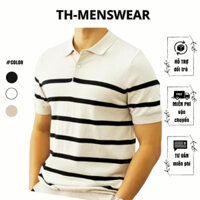 Áo Thun Nam Có Cổ Ôm Body Cộc Tay Basic Đẹp TH-MENSWEAR Chất Liệu Len Mongtoghi Cao Cấp