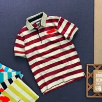 Áo thun nam  có cổ sọc ngang 5 màu, áo thun nam ngắn tay có cổ phối sọc