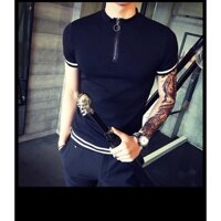 Áo thun nam có cổ trụ trơn họa tiết Hàn Quốc thời trang cao cấp - ATR148