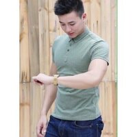 Áo thun nam có cổ trụ trơn họa tiết Hàn Quốc thời trang cao cấp - ATR143