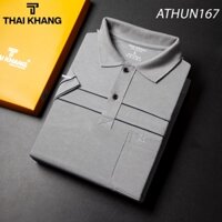 áo thun nam có cổ trung niên vải cotton do Thái Khang đặt riêng từ nước ngoài loại áo thun nam form rộng vitin ATHUN16 -