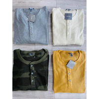 Áo thun nam cổ henley chất tổ ong waffle xuất dư (70-92kg) có BIGSIZE