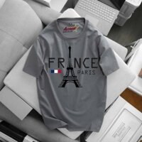 Áo thun nam cổ tròn Havis tháp Paris chất cotton cao cấp AXK365