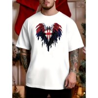 Áo thun nam cổ tròn in hình cờ quốc gia đại bàng mùa hè