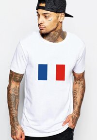Áo thun nam cổ tròn in hình World cup 2018 cờ Pháp form rộng vải đẹp dày mịn AokNam634 [bonus]
