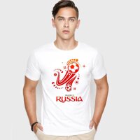 Áo thun nam cổ tròn in hình World cup 2018 vải cotton cao cấp mtt266 ( Trắng )