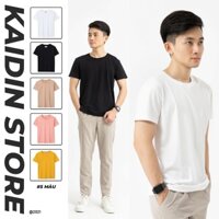 ♙Áo Thun Nam Cổ Tròn, Phông Trơn Ngắn Tay Vải Cotton Cao Cấp KAIDIN Basic Tee - KD01