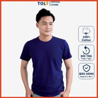 Áo Thun Nam Cổ Tròn TOLI, Chất Cotton 4 Chiều Mềm Mịn, Co Dãn, Form Suông Cơ Bản [Xanh Mực-BM25]