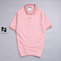 Áo thun nam cổ trụ màu hồng chất vải cotton dày dặn co giãn tay ngắn, phông nam đẹp, nhiều mẫu