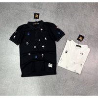 ÁO THUN NAM CỔ TRỤ THÊu HỌA TIẾt ĐỘC ĐÁO( Chất cotton codan 100%)