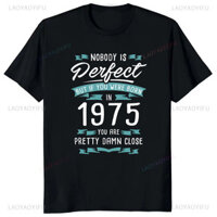 Áo thun nam cotton 1975 Áo sơ mi nam sang trọng cổ điển - Phiên bản giới hạn 49th Birthday Men 's Casual Top 50 Perfect Life