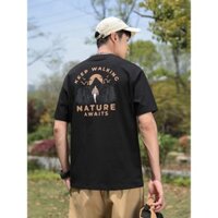 Áo thun nam Cotton ngắn tay ZARA có cổ tròn dáng rộng để thoải mái