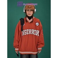 Áo thun nam dài tay BLOOMRIDGE Mỹ Retro thêu dáng rộng phong cách Jersey hàng đầu