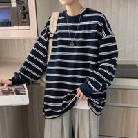 Áo Thun Nam Dài Tay Sọc Ngang Trắng Đen