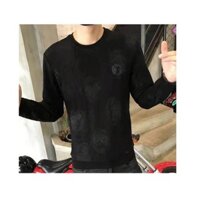 Áo thun Nam dài tay thêu họa tiết chìm chất vải cotton cao cấp thoải mái hợp thời trang - HOT TREND (BIG SIZE)