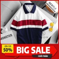 Áo thun nam (DEALSHOCK) cổ bẻ cao cấp sọc ngang phối màu độc đáo - Liyor - ACB3006  ྇