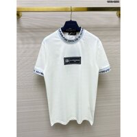 Áo Thun nam Dolce cao cấp chất cotton họa tiết cổ bo viền chữ logo (new)