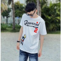 Áo Thun Nam Dsq Chó Sói Hai Hoạ Tiết Con Chó Số Hai Chất Liệu Cotton Thấm Hút Mồ Hôi.