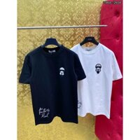 Áo Thun nam Fend cao cấp 2 màu chất cotton họa tiết thêu logo da cực đẹp