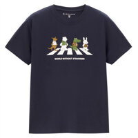 Áo thun nam Giordano Áo thun ngắn tay cổ tròn in hình Cotton nguyên chất